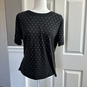 Splendid black Studded short sleeve blouse - size medium